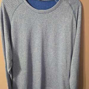 Lululemon Men’s Waffle Knit Thermal Crewneck Blue XL